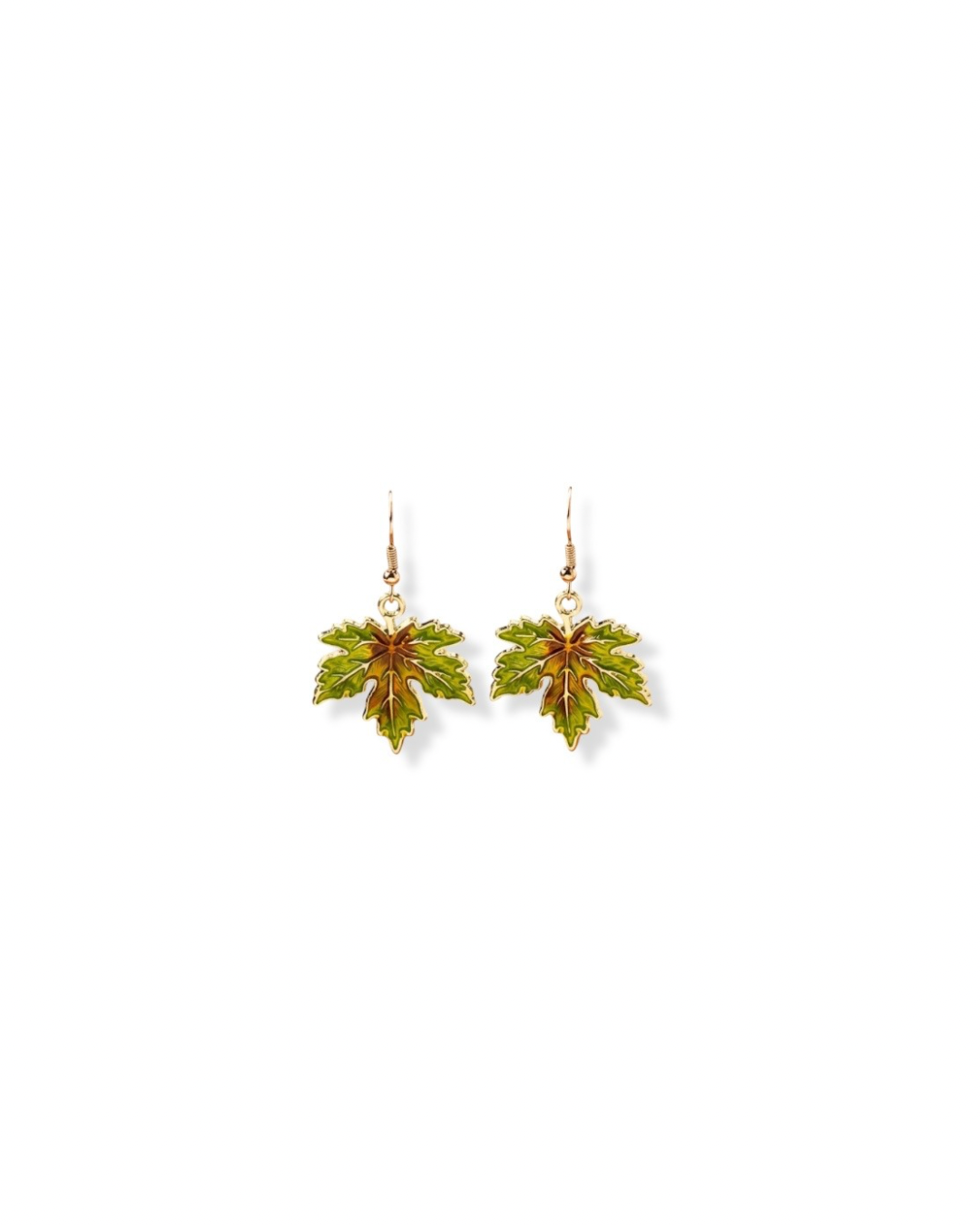 Maple Leaf Enamel Earrings