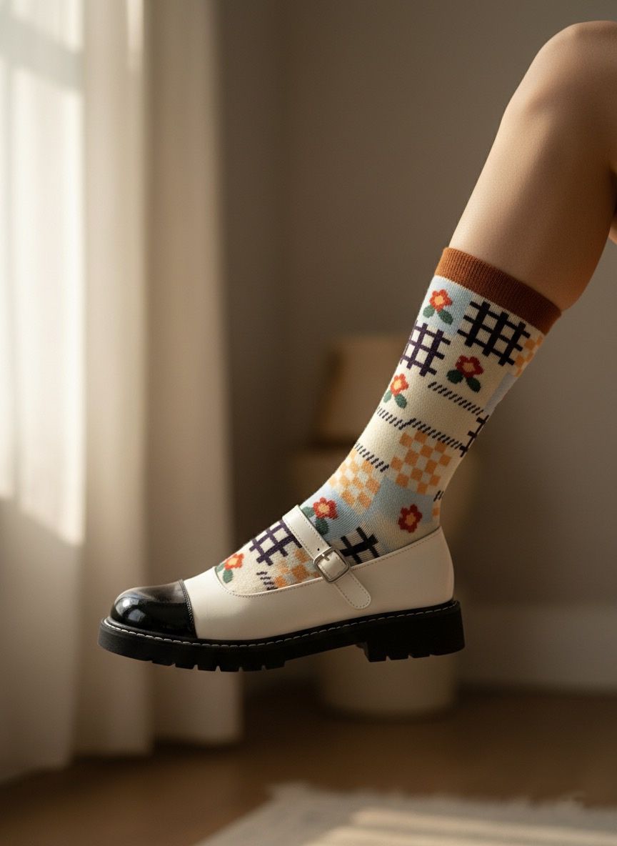 Retro Flower Cotton Socks