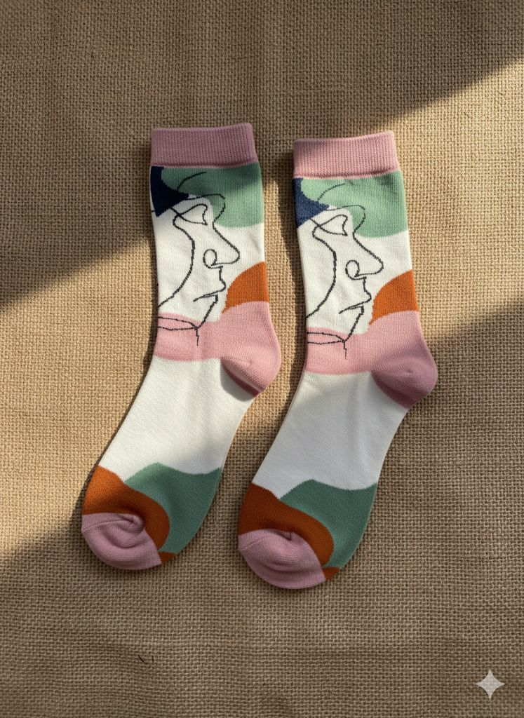 Abstract Faces Socks