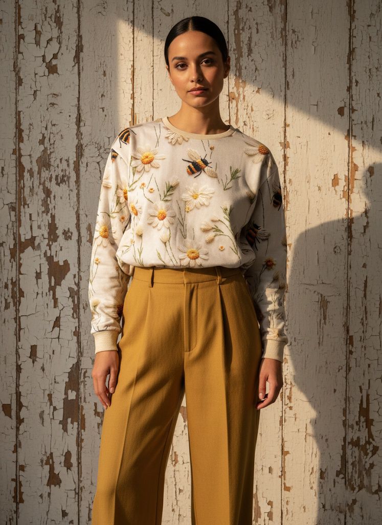 Bee & Daisy Print Sweatshirt