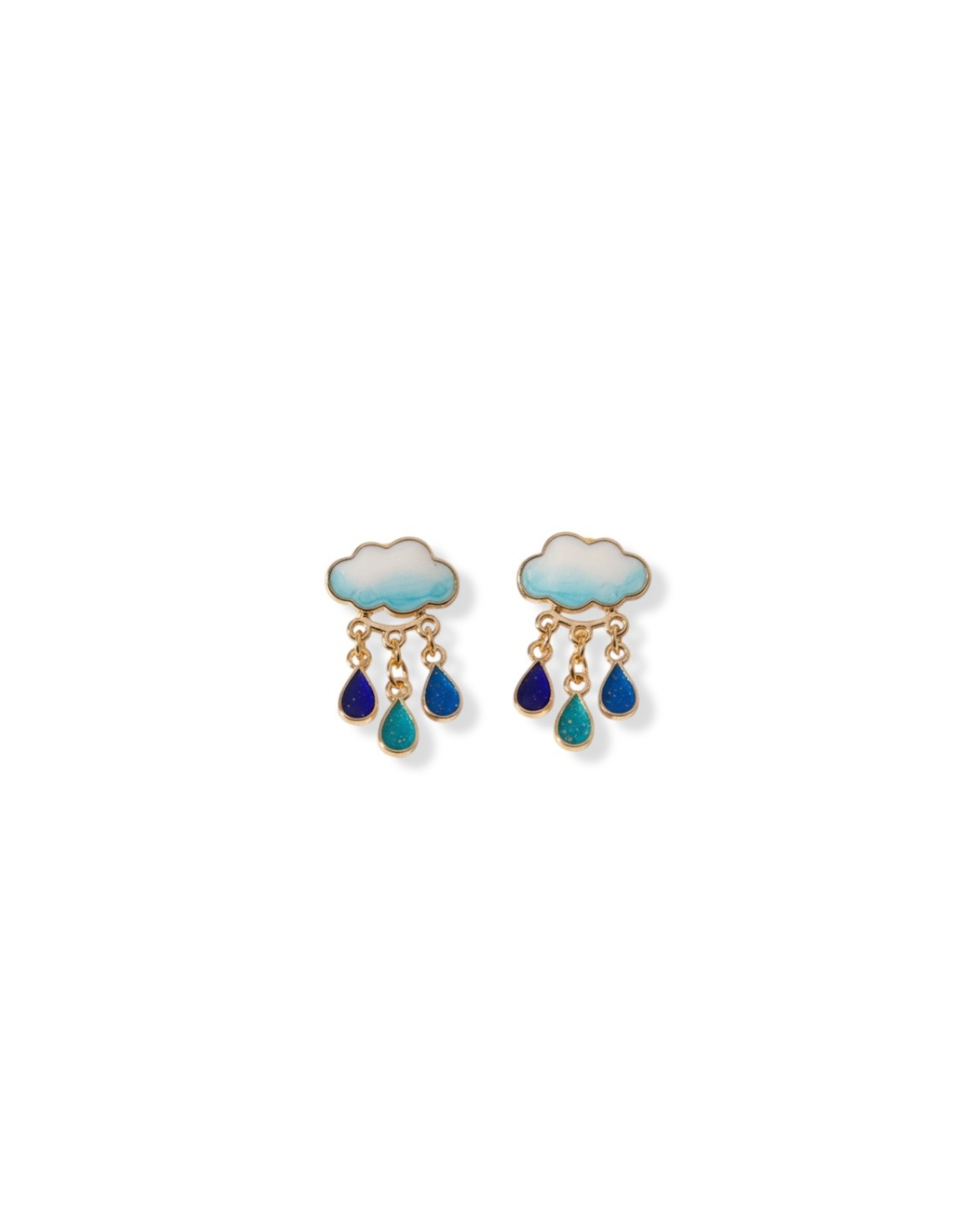 Cloud & Raindrop Enamel Earrings