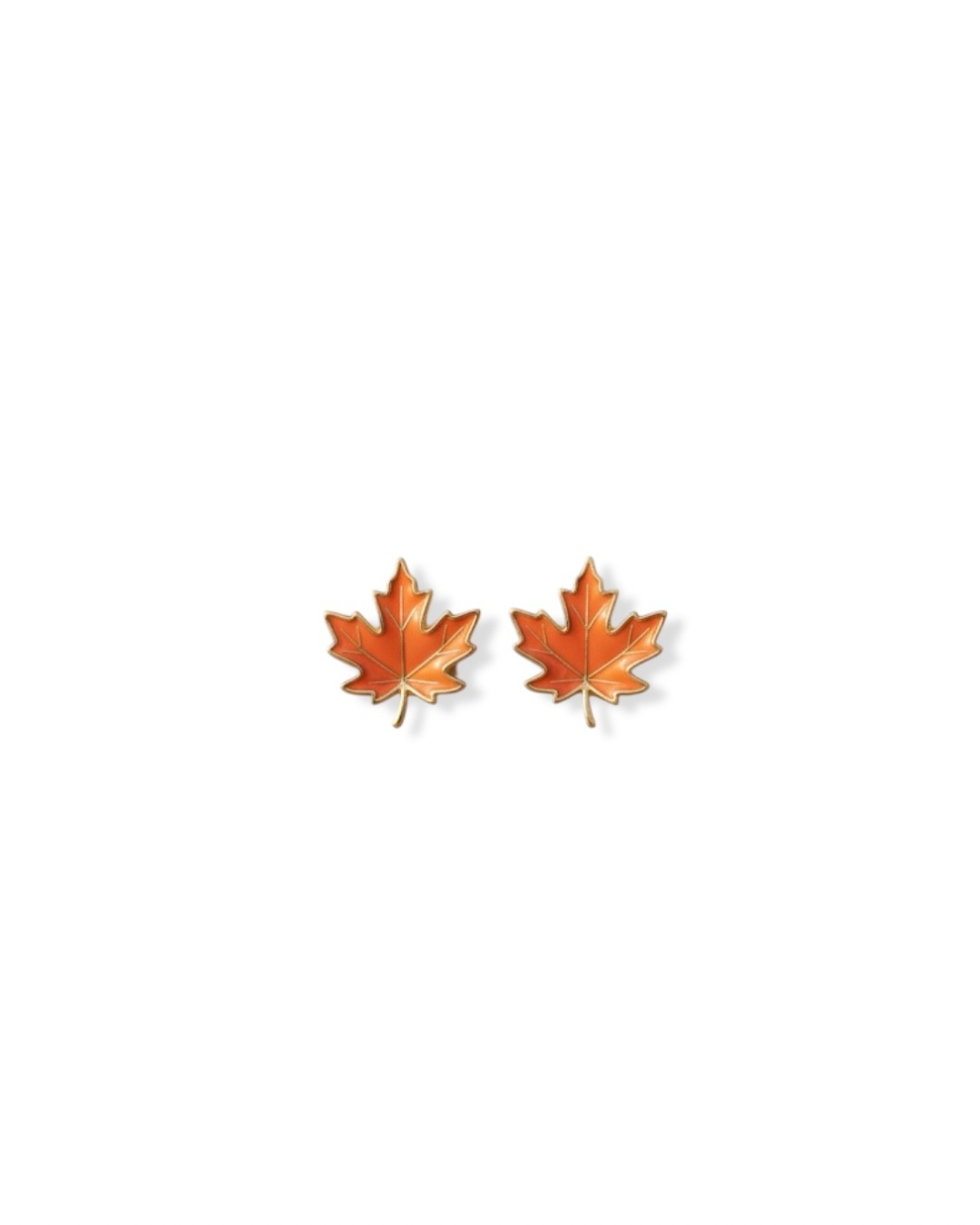 Orange Maple Leaf Earrings