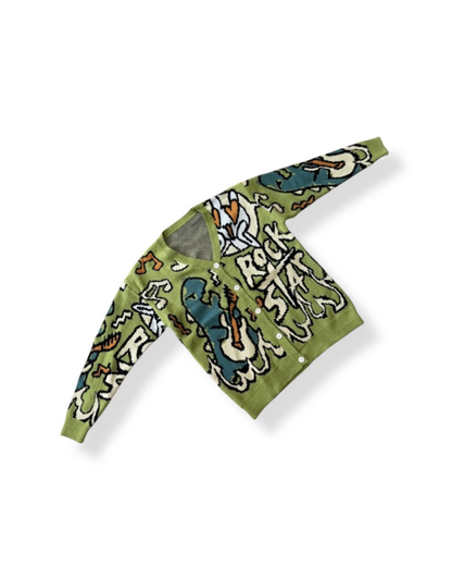 Rockstar Green Knit Cardigan