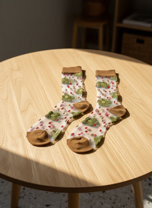 Floral Mesh Socks