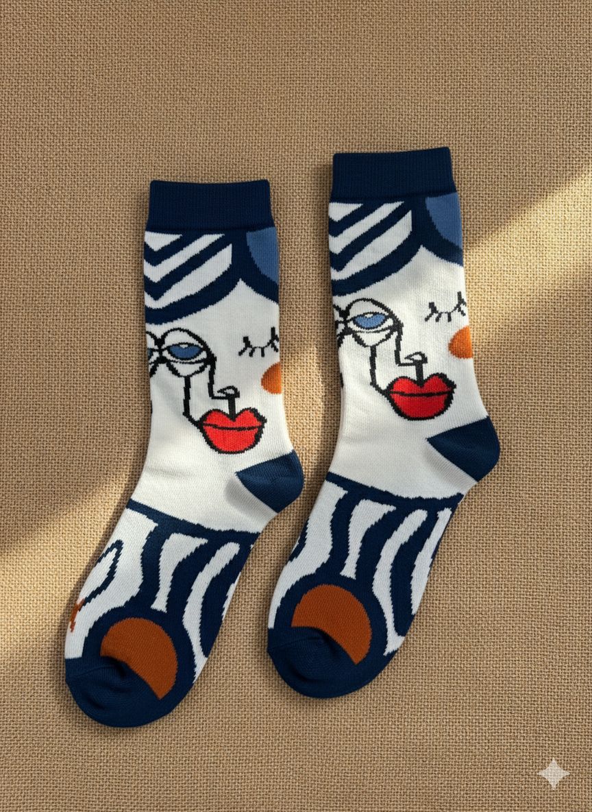 Abstract Faces Socks