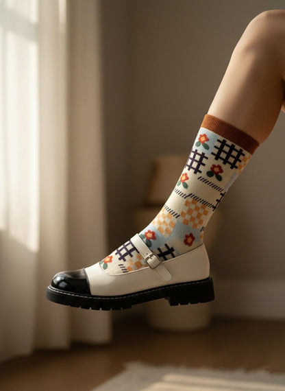 Retro Flower Cotton Socks