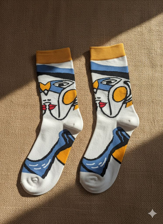 Abstract Faces Socks