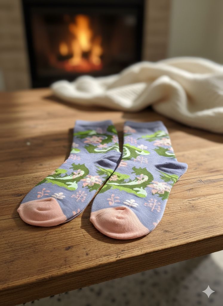 Vintage Floral Art Socks