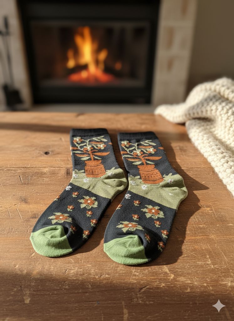 Vintage Floral Art Socks