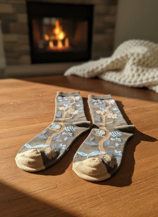 Vintage Floral Art Socks