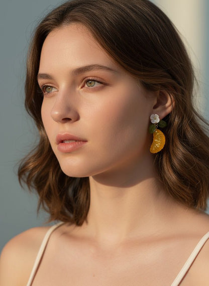 Orange Slice Resin Earrings