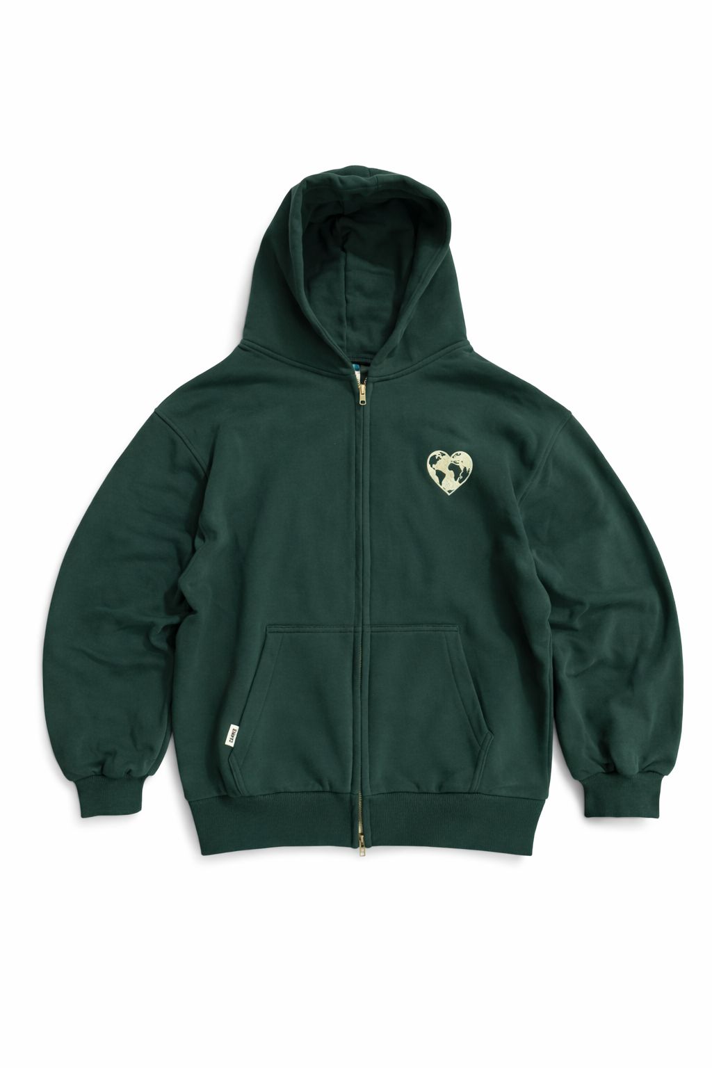 Haki Yeşil Heavyweight Oversize Boxy Fit Zip Up Hoodie – Time Records Everything
