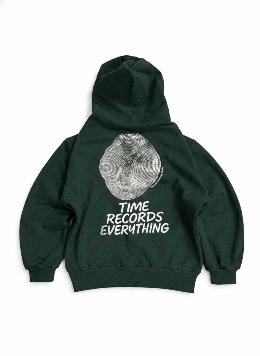 Haki Yeşil Heavyweight Oversize Boxy Fit Zip Up Hoodie – Time Records Everything