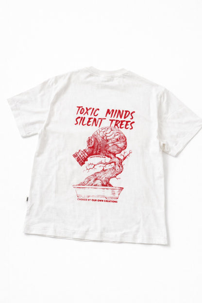 Toxic Minds Silent Trees – Ekru Oversize Fit Tişört
