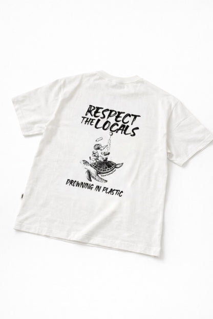 Respect The Locals – Ekru Oversize Fit Tişört
