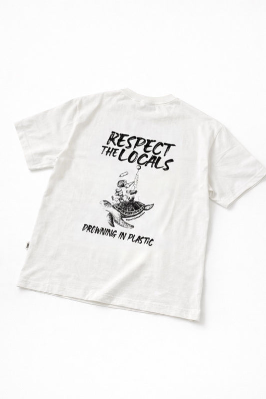Respect The Locals – Ekru Oversize Fit Tişört