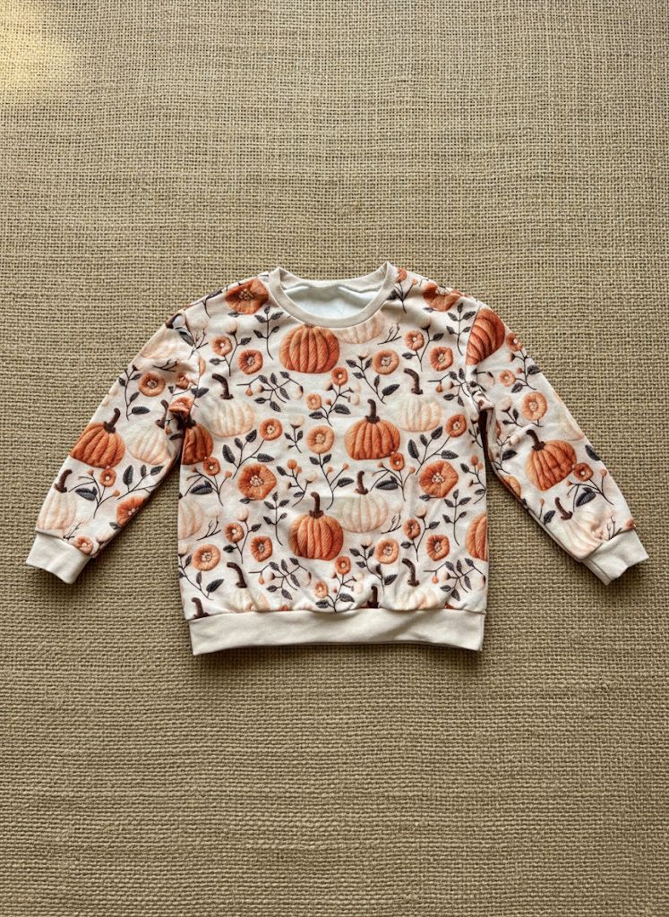 Pumpkin Floral Print Sweatshirt