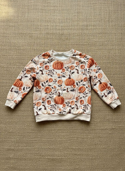 Pumpkin Floral Print Sweatshirt