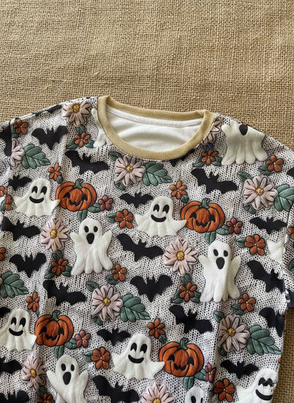 Halloween Ghost Print Sweatshirt