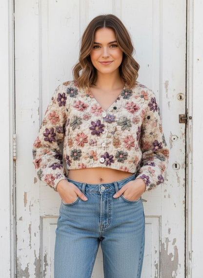Floral Print Cardigan