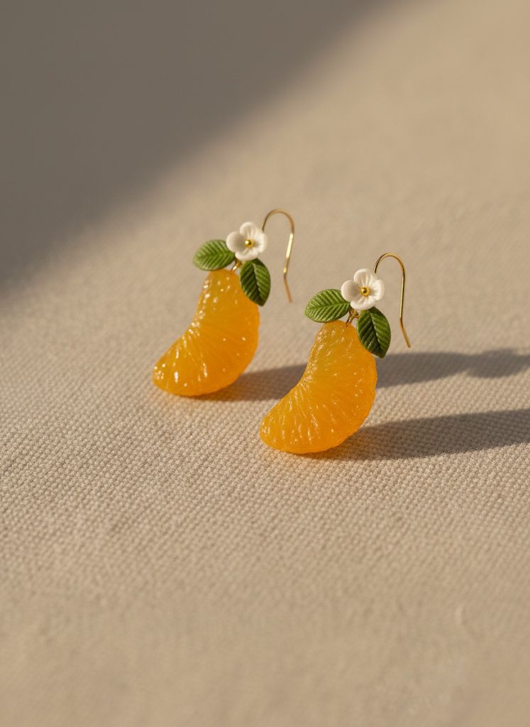 Orange Slice Resin Earrings