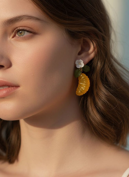 Orange Slice Resin Earrings