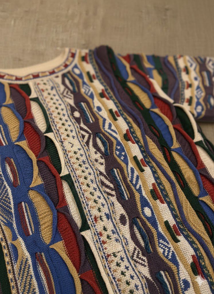 MB Line 3D Knit Sweater – Multicolor Abstract Pattern