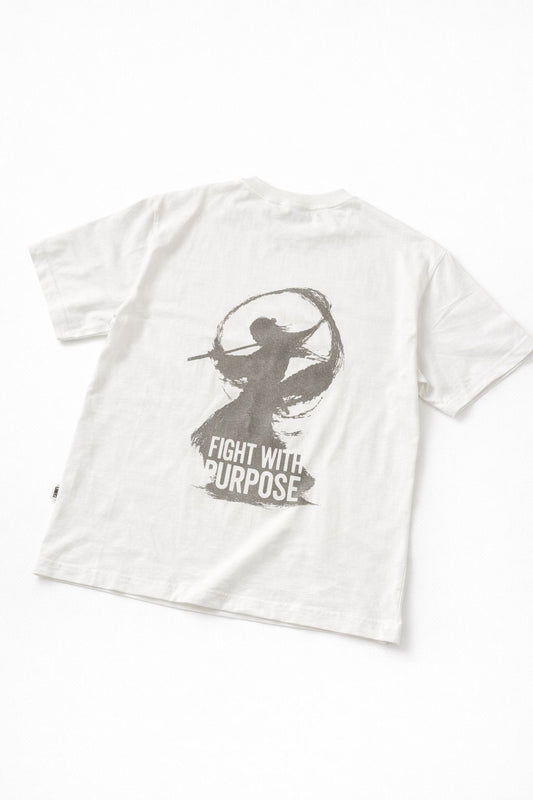 Fight With Purpose – Ekru Oversize Fit Tişört