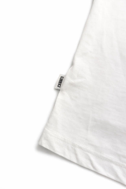 Ekru Oversize Fit Basic Tişört – Canned Core Logo